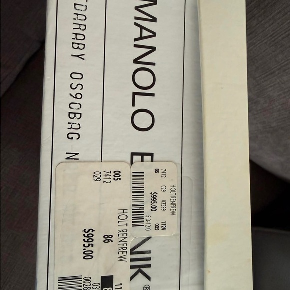 Manolo Blahnik Gunmetal Peep-Toe Heels - Picture 4 of 15